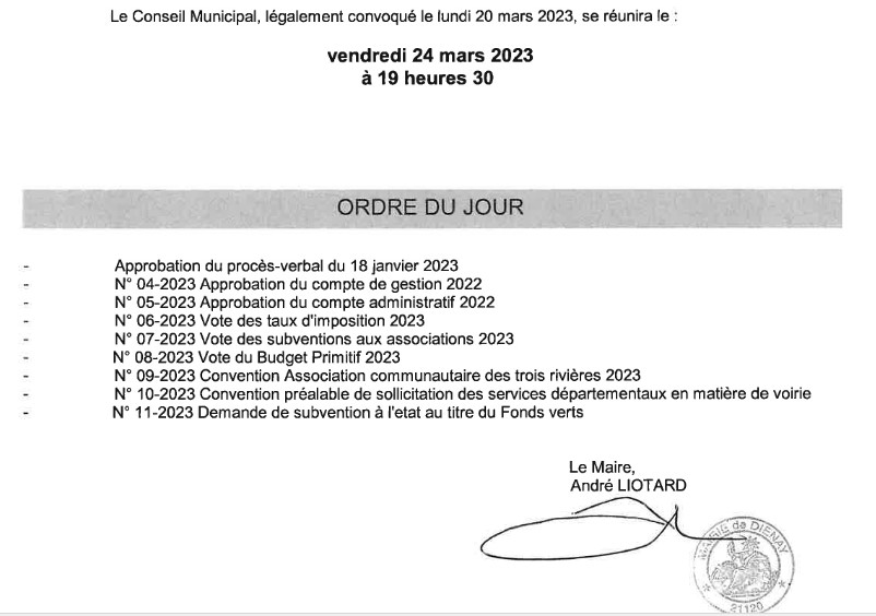 avis de conseil municipal